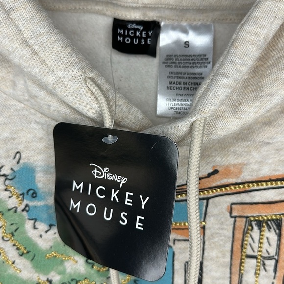 NWT Disney Mickey & Minnie Cream Places to Go and Friends to See Hoodie Size S - Picture 7 of 10